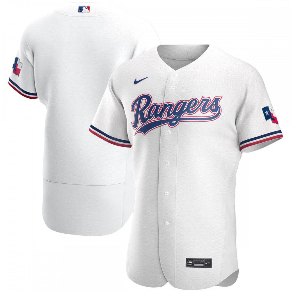 Texas Rangers Home Authentic Team Logo Jersey - White-Pro Kit Vault | Brand New 26/27 Sports Jerseys
